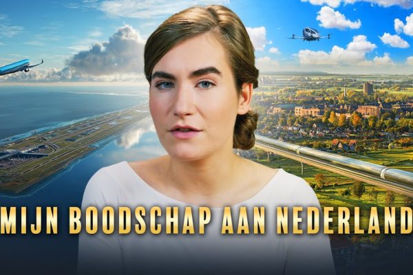 Een nieuwe gouden eeuw: De visie van Lidewij de Vos voor Nederland. Lidewij de Vos spreekt het Nederlandse volk toe tijdens haar toespraak over een nieuwe koers voor Nederland, met nadruk op vrijheid, welvaart en nationale heropbouw.