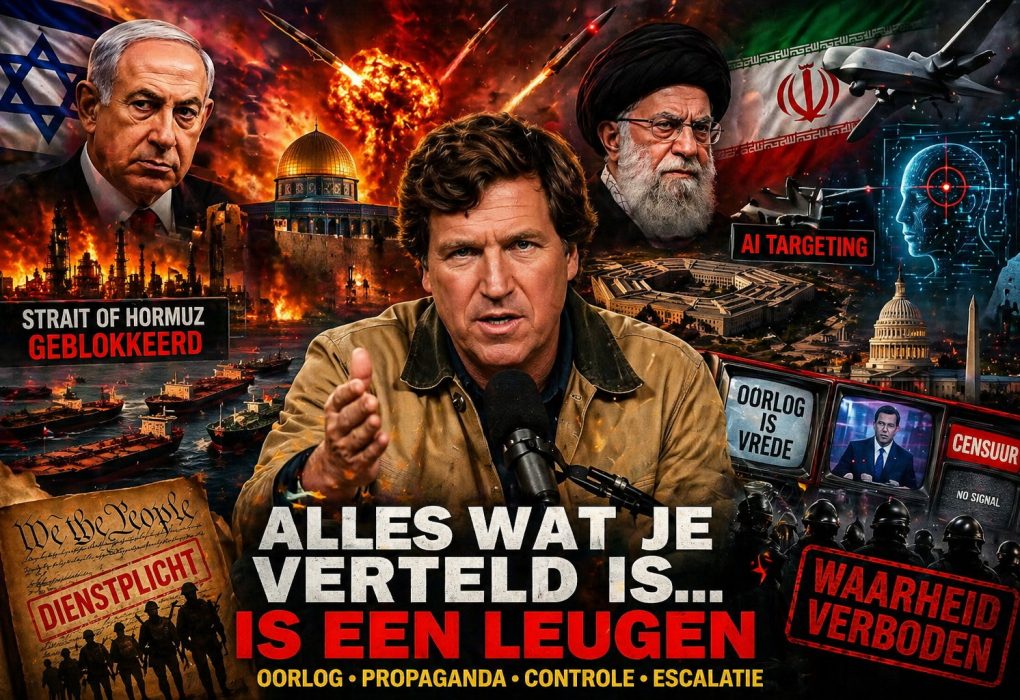 Tucker Carlson waarschuwt voor oorlog met Iran, propaganda en wereldwijde escalatie.