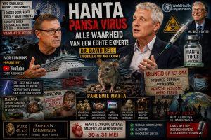 Cinematische thumbnail van Ivor Cummins en voormalig WHO-expert Dr. David Bell over het Hanta-virus, pandemiebeleid, mediahype, vaccins, WHO, publieke angst en internationale farmaceutische belangen.