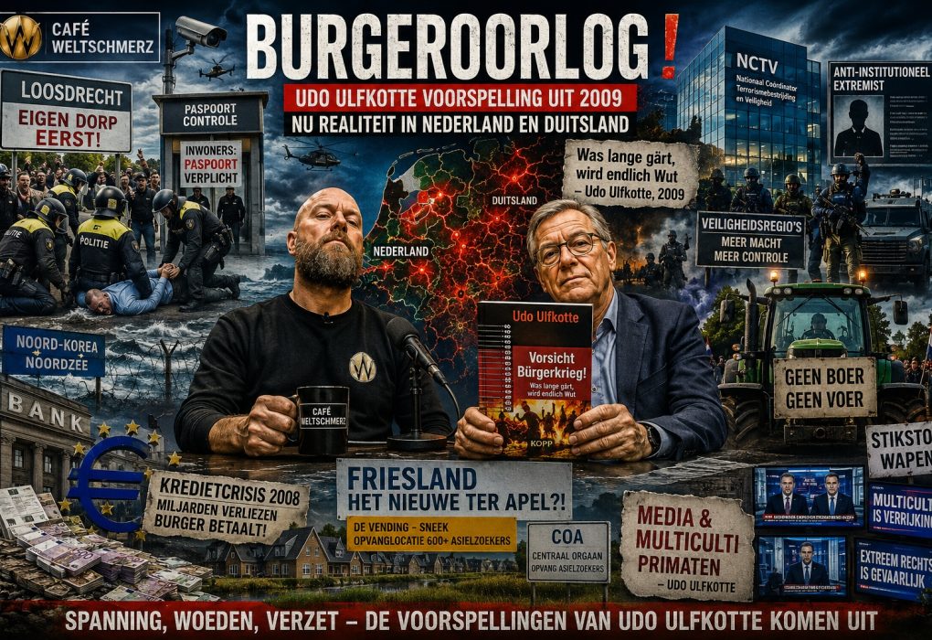 Dramatische thumbnail over protesten in Loosdrecht, waarschuwingen van Udo Ulfkotte en groeiende maatschappelijke spanningen rond asielopvang, veiligheidsbeleid en burgerprotest in Nederland.