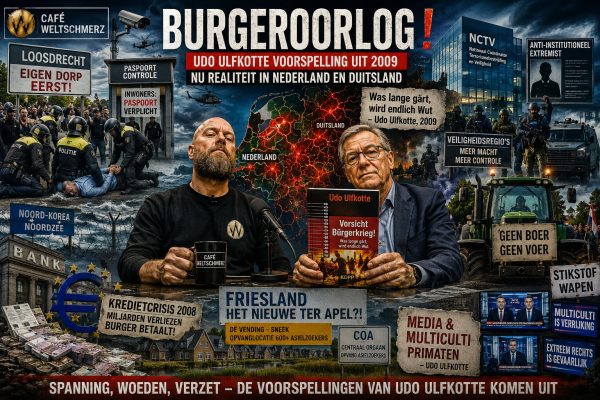 Dramatische thumbnail over protesten in Loosdrecht, waarschuwingen van Udo Ulfkotte en groeiende maatschappelijke spanningen rond asielopvang, veiligheidsbeleid en burgerprotest in Nederland.