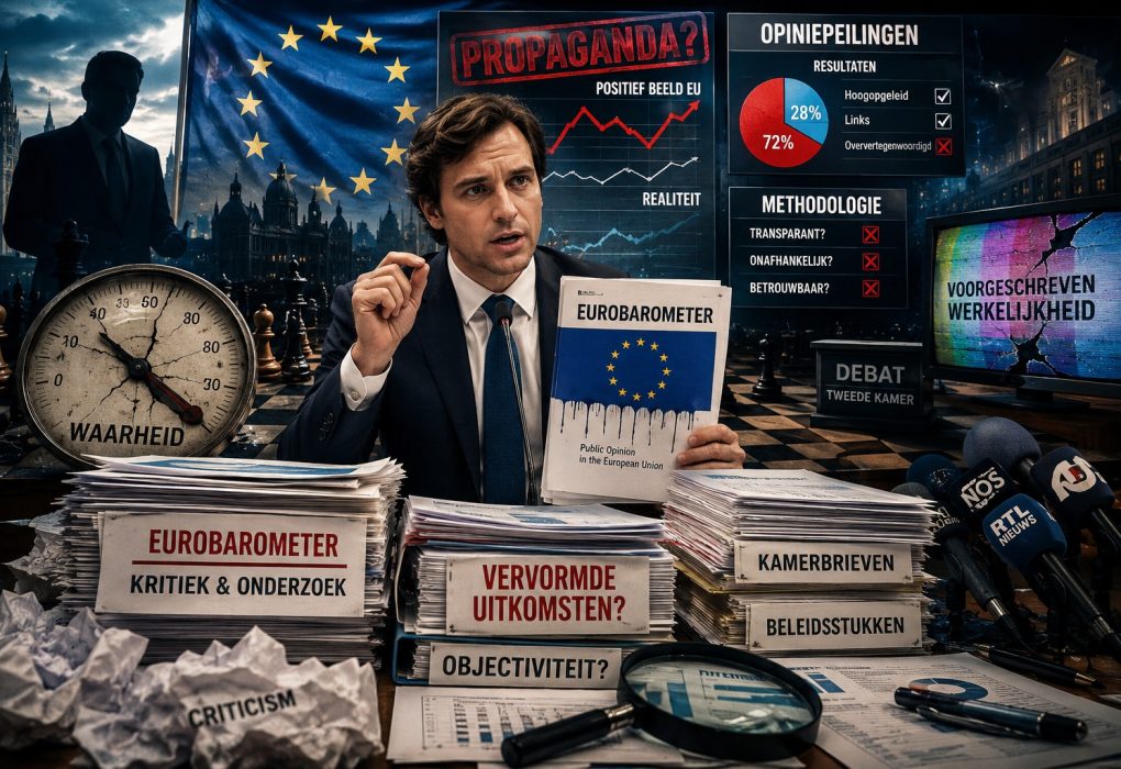 Pepijn van Houwelingen tijdens fel debat over de Eurobarometer, EU-propaganda, objectiviteit van onderzoek en politieke beïnvloeding binnen de Tweede Kamer.