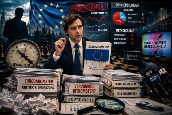 Pepijn van Houwelingen tijdens fel debat over de Eurobarometer, EU-propaganda, objectiviteit van onderzoek en politieke beïnvloeding binnen de Tweede Kamer.