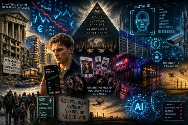 Cinematische analyse van De Nieuwe Wereld waarin Marlies Dekkers en Mees Wijnants spreken over het financiële systeem, inflatie, woningmarktcrisis, massaimmigratie, digitale controle en de toekomst van Nederland.