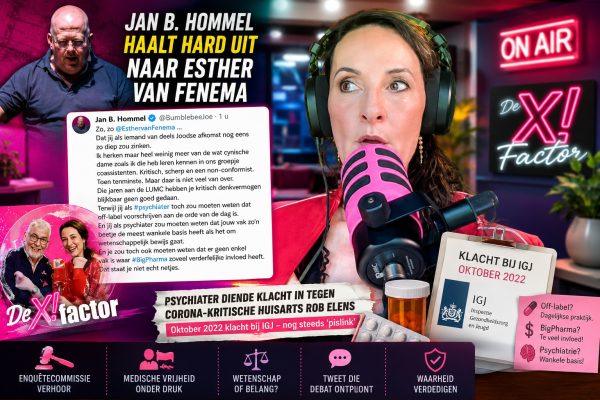 Jan B. Hommel haalt uit naar Esther van Fenema na klacht tegen huisarts Rob Elens.