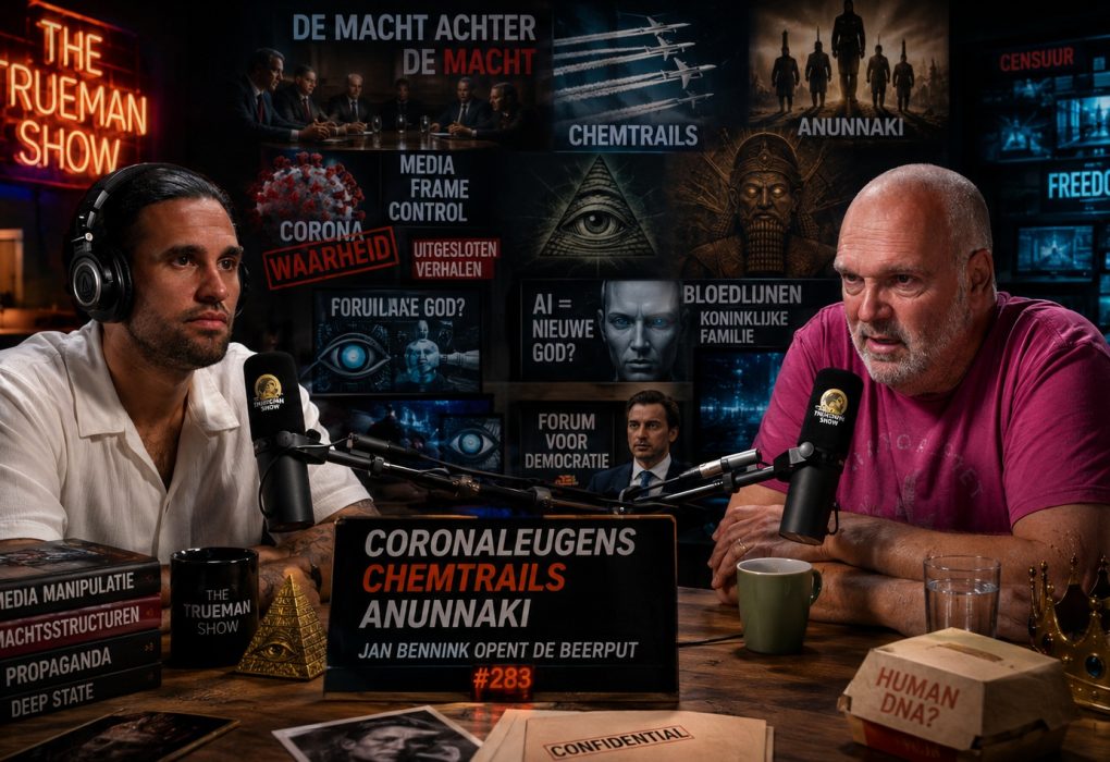 Jan Bennink tijdens The Trueman Show #283 over corona, media, macht, elitevorming en alternatieve media.
