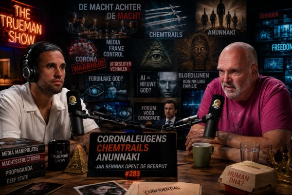 Jan Bennink tijdens The Trueman Show #283 over corona, media, macht, elitevorming en alternatieve media.