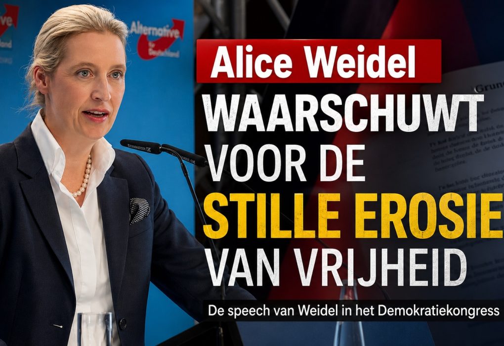 Alice Weidel spreekt tijdens het Demokratiekongress van de AfD-Fraktion in de Duitse Bondsdag en waarschuwt voor de stille erosie van vrijheid, de afnemende ruimte voor oppositie en het belang van democratisch debat.