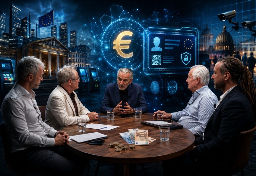 Paneldiscussie over CBDC en digitale identiteit met experts tijdens Café Weltschmerz.