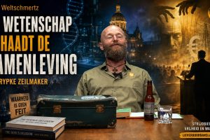 Rypke Zeilmaker tijdens Café Weltschmertz over wetenschap, waarheid, scientisme en de invloed van politiek op de academische wereld.