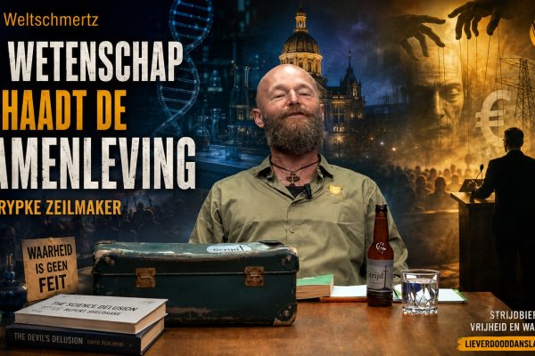 Rypke Zeilmaker tijdens Café Weltschmertz over wetenschap, waarheid, scientisme en de invloed van politiek op de academische wereld.