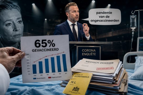 In het verhoor van Hugo de Jonge in de parlementaire corona-enquête ontmaskert arts Jona Walk de claim over ‘de pandemie van de ongevaccineerden’. Haar eigen ziekenhuisdata tonen vanaf oktober 2021 een meerderheid gevaccineerde patiënten. Volledige analyse met Maurice de Hond.