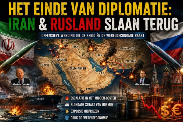Alastair Crooke waarschuwt dat Iran en Rusland diplomatie hebben opgegeven en kiezen voor escalatie, met gevolgen voor het Midden-Oosten, de oliehandel, de Straat van Hormuz en de wereldeconomie.