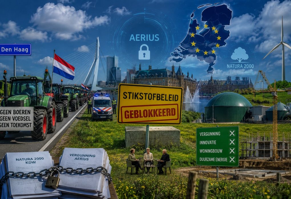 Wouter de Heij, Jelle van Baardewijk en Ruud Koornstra bespreken op het Verheffingsfestival de impact van stikstofbeleid, AERIUS, Natura 2000, woningbouw, landbouwinnovatie en energietransitie in Nederland.