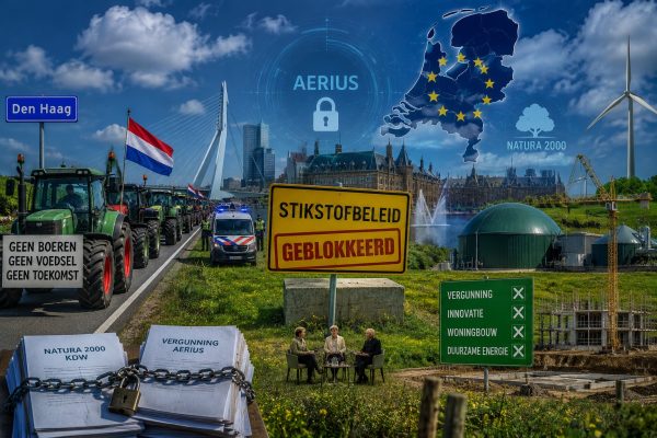 Wouter de Heij, Jelle van Baardewijk en Ruud Koornstra bespreken op het Verheffingsfestival de impact van stikstofbeleid, AERIUS, Natura 2000, woningbouw, landbouwinnovatie en energietransitie in Nederland.