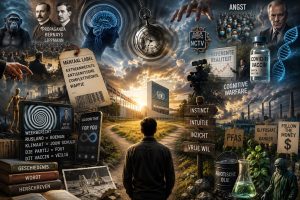 Cinematische collage over propaganda, informatieoorlog, cognitieve beïnvloeding, massapsychologie, algoritmes, surveillance, klimaatnarratieven, coronavaccins, VN-politiek en de zoektocht naar onafhankelijke gedachten in een tijdperk van perceptiesturing.